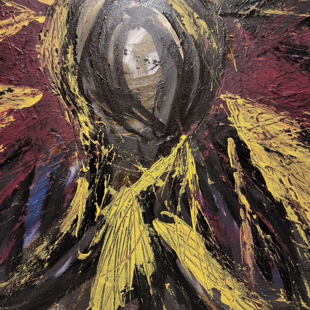 HANDCRAFTED Painting HANDPAINTED Abstract Artwork Stretch Canvas Wall Art Decor - Picture 12 of 17